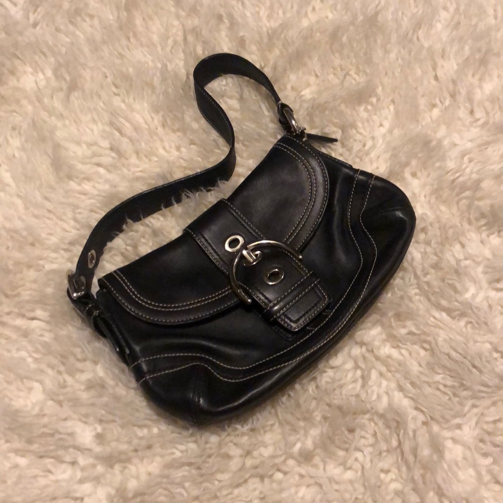 Small Black Leather Coach Purse